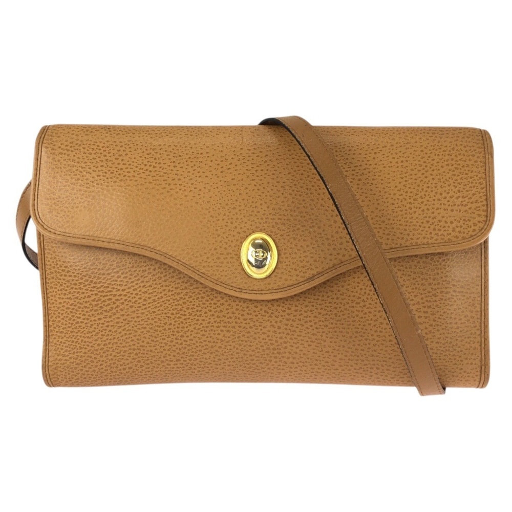 DIOR Vintage Brown Leather Shoulder Bag